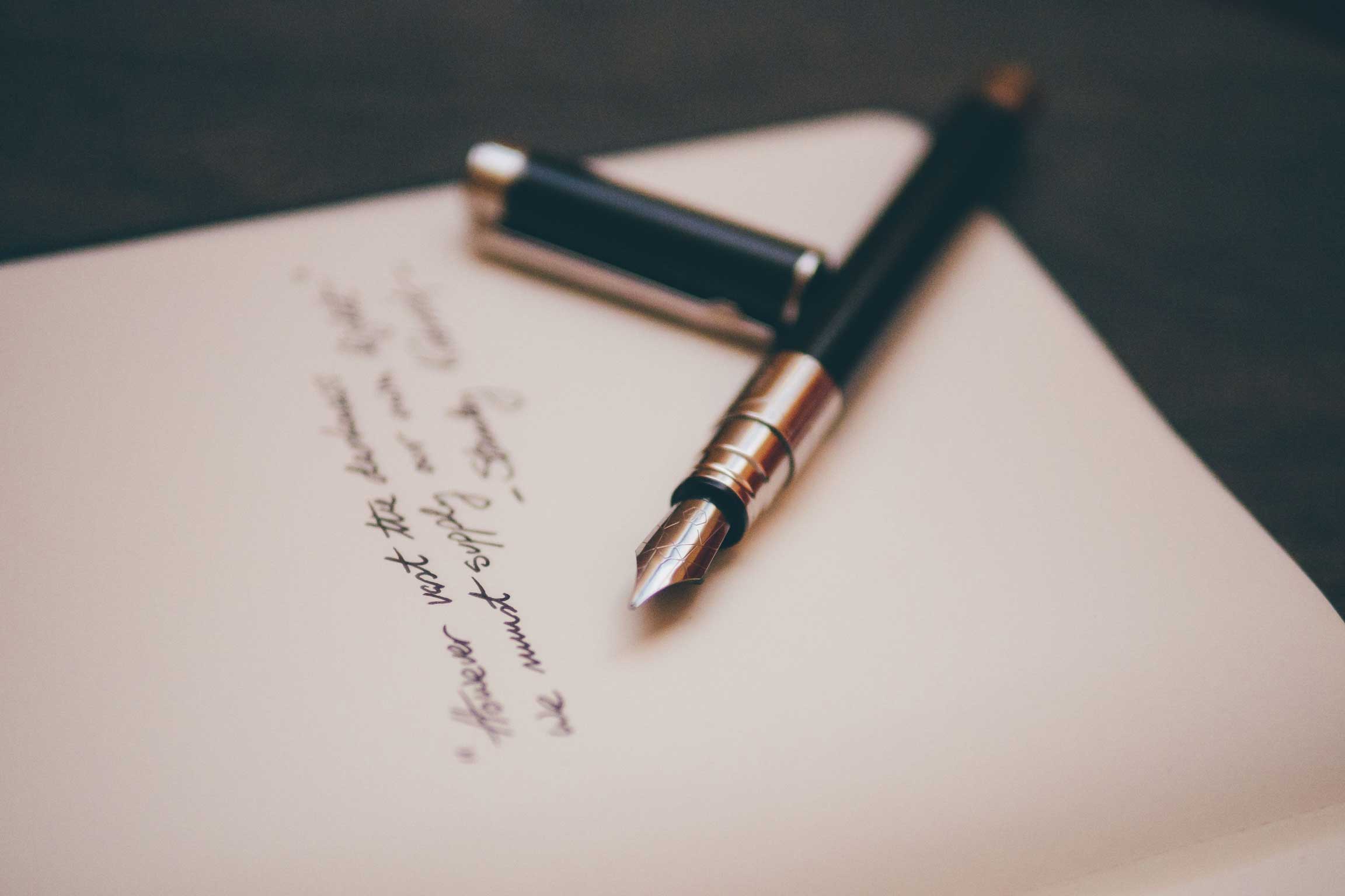 fountain pen writing