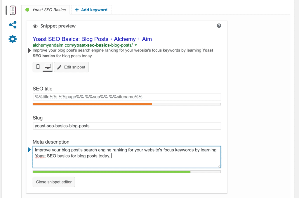 Image of Yoast SEO Basics Blog Post Meta Description