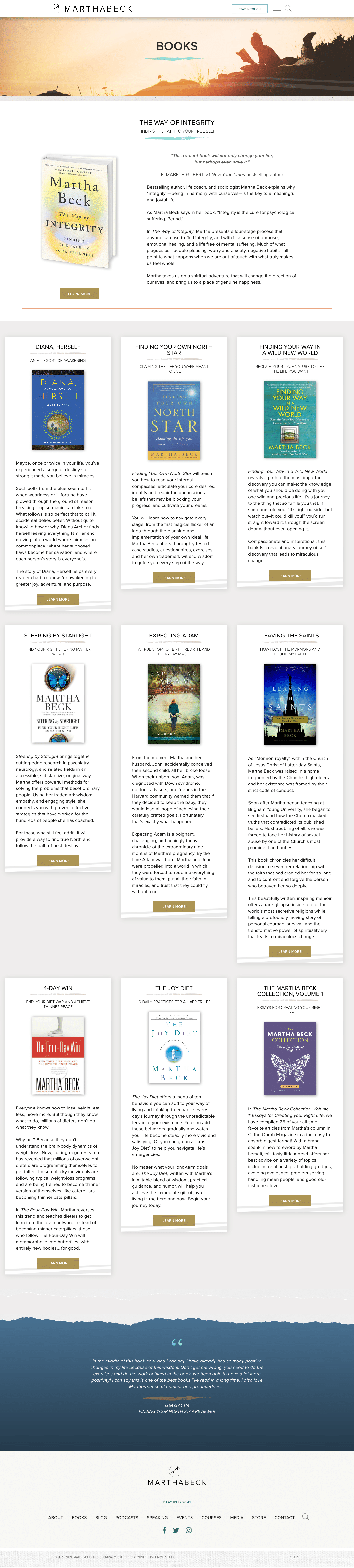 Martha Beck website books page.
